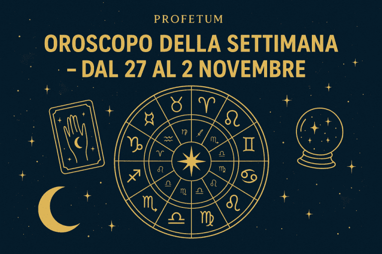Immagine copertina articolo Oroscopo della settimana - dal 27 al 2 novembre Immagine copertina articolo Oroscopo della settimana - dal 27 al 2 novembre